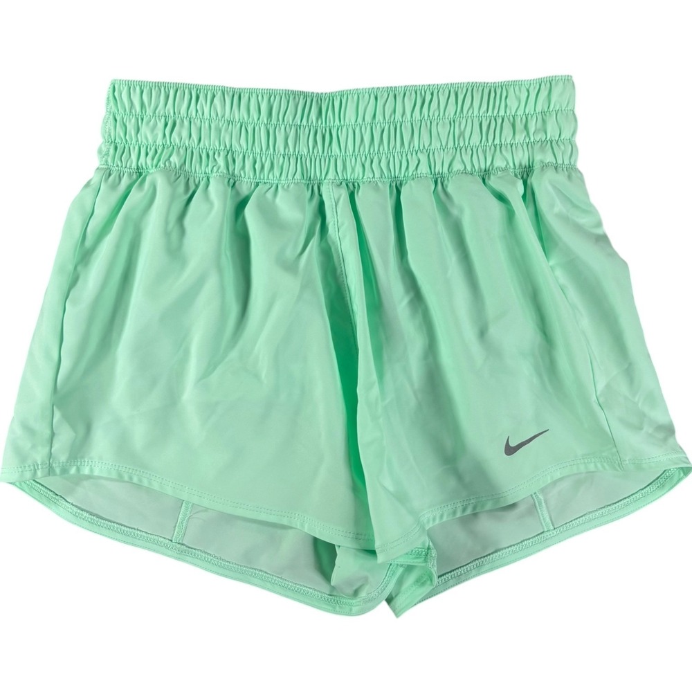 Nike One Dri Fit Running Shorts Women XS Mint Green Mid Rise Training Athleisure
